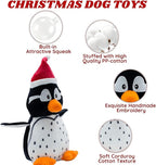 Dog Toys Squeaky Interactive Puppy Teething Chew Toy Stuffed PP Cotton Crinkle Sound Paper Tail,Penguin Shape for Large Medium Small Breeds Indoor Outdoor Play