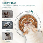 vancasso Slow Feeder Dog Bowl, 0.6 Cups Ceramic Dog Food Dish for Fast Eaters Small Breed, Puzzle Bowl for Small Dogs and Cats, Light Gray