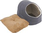 GOOPAWS Cat Cave for Cat and Warming Burrow Cat Bed, Pet Hideway Sleeping Cuddle Cave (Grey-2)