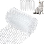 13Ft x 12 Inch Scat Mats for Cats with 12 Ground Stakes 12 Zip Ties, Cat Repellent Mats Training Plastic Cat Scat Mat with Spikes, Cats Digging Stopper Prickle Strip for Indoor Outdoor Sofa Furniture