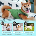 KYEESE 2Pack Dog Shirt Pullover Sweatshirt Stretchy Vest Soft T-Shirt Fleece Coats Lightweight Clothes Sweater for Small Dogs, Navyblue+Green, Large