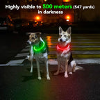 Led Dog Collar - Waterproof Lighted Doggie Collars for Night Rechargeable, High Visibility TPU Cuttable Lighted Pet Collar (Red)
