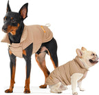 SPACE LION Puffer Jacket, Down Winter Coat, Waterproof, Windproof, Lightweight Jacket, Adjustable Fit for Small, Medium, Large Dogs (Khaki Brown, 2XL)