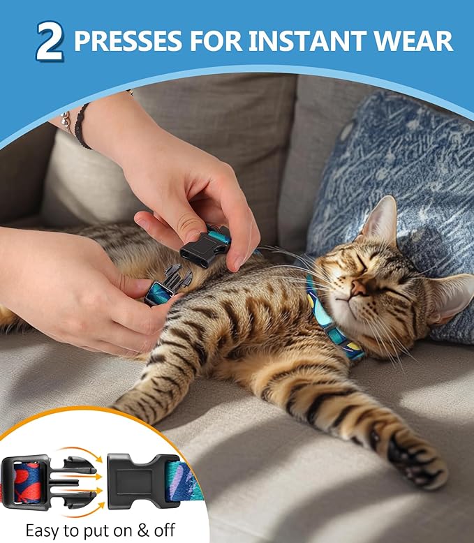 Halypet Cat Harness and Leash Set, Escape Proof [3 in 1 Adjustable & Lightweight] Cat Harness, Comfortable Soft Kitten Harness for Cats Safe, Easy to Wear, Outdoor Walking Travel