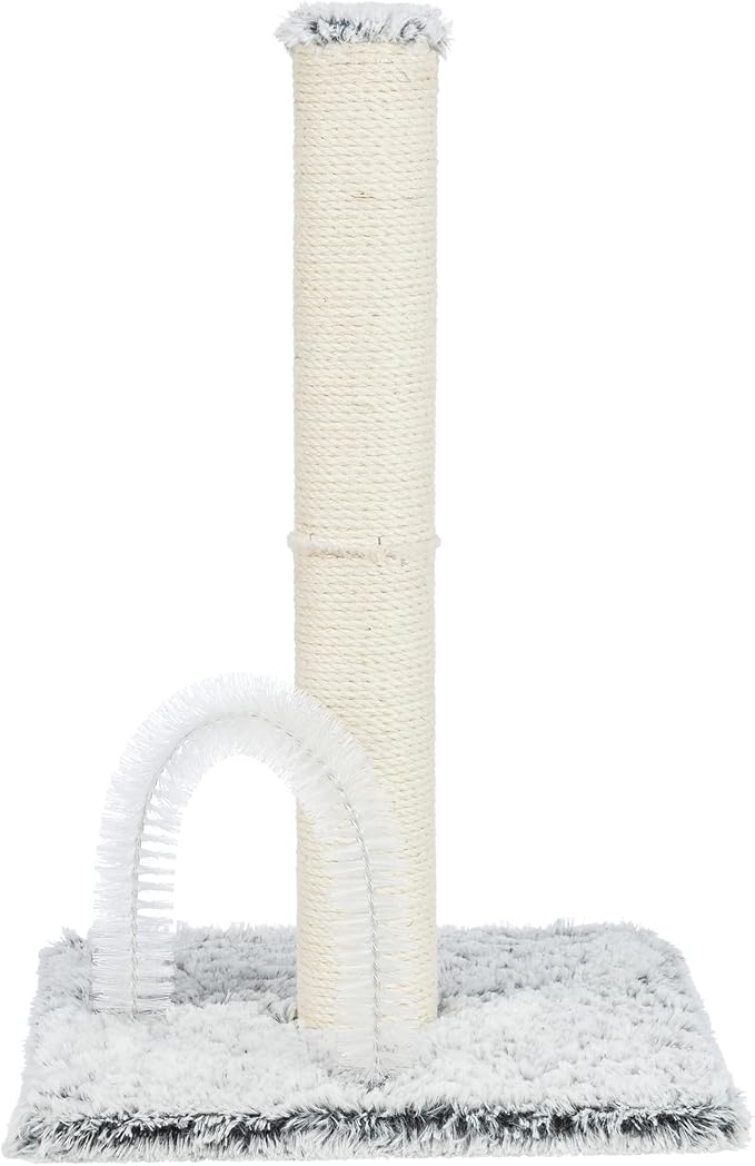 TRIXIE Lola Scratching Post with Grooming Brush, Durable Sisal, 24-in Tall, (Gray)