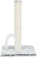 TRIXIE Lola Scratching Post with Grooming Brush, Durable Sisal, 24-in Tall, (Gray)