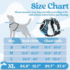 rabbitgoo Dog Harness for Large, No Pull Pet Harness with 3 Buckles, Adjustable Soft Padded Vest with Control Handle, Walking Reflective Pet Vest for Extra Large Dogs, Sky Blue, XL