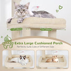 Globlazer F50 Cat Tower for Adult Indoor Cats, 50-inch Heavy Duty Cat Tree for Big Cats, Cat Tree House with Extra-Large Padded Platform, Sisal Scratching Board, 2 Large Condos, Beige