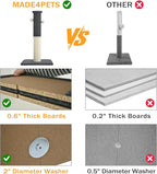 Made4Pets Tall Cat Scratching Post, Heavy Duty and Thicker Scratching Posts for Indoor Cats Adults, 23.6" Natural Sisal Cat Scratcher with Hanging Balls, Sturdy Base Cat Scratch Post, Dark Grey