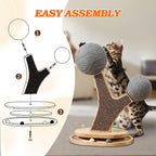 Tree-Shaped Cat Scratching Post with Vertical Cat Scratcher, Interactive Toy Balls, Handmade Cat Furniture with Natural Materials, Cute Kitten Scratch Post, Easy-to-Clean
