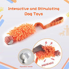 Dog Puppy Toys Dog Squeak Toys Plush Dog Toy with Dog Ropes Knots for Fun and Teeth Cleaning,Tug of War Toys, Puppy Chew Toys, Dog Rope Toys for Training Small, Large Dogs (Orange, Dog Bite Ball Toy)