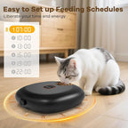 Automatic Cat Feeder Wireless, Sharper Image Auto Cat Food Dispenser for Wet Food with 2 Ice Packs, Rechargeable Auto Feeder for Cats with Programmable Timer Low Battery Indicator, Black