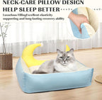 RAIN QUEEN Cat Bed, Cat Beds for Indoor Cats Washable, Orthopedic Fluffy Calming Sleeping Super Soft Plush Pet Bed for Dog and Cat with Anti-Slip Bottom (25.6" x 22.8" x 7.1")