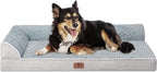 Comfort Expression Orthopedic Dog Bed for Large Dogs, Waterproof Dogs Beds with Bolsters, Large Dog Bed with Removable Washable Cover & Non-Skid Bottom(Grey)