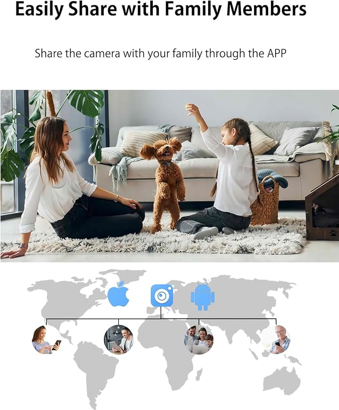 VIMTAG Indoor Pet Camera, 2.5K Dog Camera with Phone App, 360° Pan/Tilt Cameras for Home Security Cat Baby, Night Vision, Motion Tracking & AI Detection, 2-Way Audio, 5G/2.4G WiFi, SD/Cloud Storage