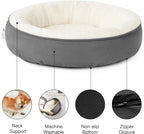 Love's cabin Round Donut Cat and Dog Cushion Bed, 25in Pet Bed for Small or Medium Dogs, Anti-Slip & Water-Resistant Bottom, Soft Durable Fabric Pet Beds, Washable Calming Cat & Dog Bed Dark Grey