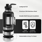 32oz Dog Water Bottle with Bowls - Leakproof Insulated Stainless Steel, Portable Travel Bottle for Hiking, Camping, Outdoor Use
