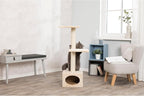 TRIXIE Badalona 43" Cat Tree, 3-Level Sisal Cat Scratcher, Plush Covered Cat Condo with, Removable Cushions, Cat Bed