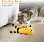 PETGEEK Gigwi Flapping Cat Toys for Indoor Cats, Rechargeable Lifelike Interactive Lizard Cat Toy Tweet, 2 Modes Wagging Tail Catnip Toy, Automatic Cat Toys for Kitten Cats Self Play, Touch Activated