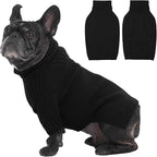 IECOii Dog Sweaters for Medium Dogs Girl Boy,Holiday Knit Doggy Sweatshirt with Sleeve,Turtleneck Thick Warm Dog Sweaters for Winter,Pullover Knitwear for French Bulldog,Boston Terrier (Black, L)