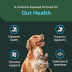 VetriScience Veterinary Strength Gut Health Powder - Gut Health Supplement for Pets - Immunity Support - Pet-Friendly Probiotic Powder - Tasteless & Odorless - 60 Servings