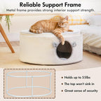 Cat Bed for Indoor Cats, Fluffy Cat Cave Large Enclosed Cat House Pet Bed Hammock with Removable Washable Cover for Sleeping Cat, Kittens, Small Dog, Oval Cat Hideaway