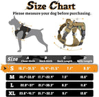 rabbitgoo Dog Harness Small Sized No Pull, Tactical Service Pet Vest with Molle and Control Handle, Adjustable and Reflective Military Harness for Easy Walking and Training, Brown camo, S