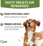 OPET Freeze Dried Chicken Cat Treats, Single Ingredient Grain Free High Protein Pet Food for Cats and Dogs, Healthy Training Snacks, Freeze Dried Cat Food (Chicken Breast, 5.92 Ounce)