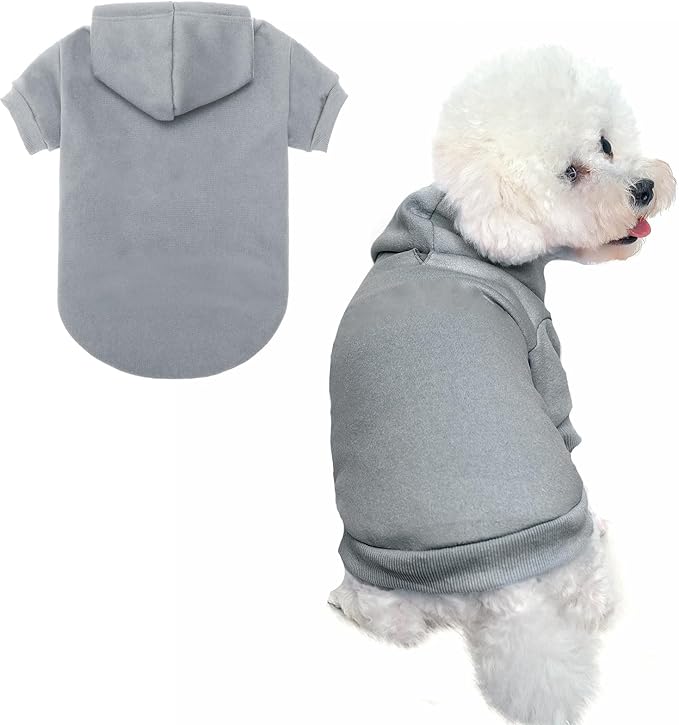 BINGPET Dog Hoodies - Fleece Lined Fall Dog Puppy Sweatshirt Soft Warm Sweater Winter Hooded Clothes for Small Medium Large Dogs & Cats