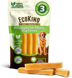 EcoKind Pet Treats Gold Himalayan Yak Cheese Dog Chew, Yak Dog Treats for Active Chewers, 100% Natural & Healthy Chew Sticks for Small & Large Dogs, Yak Cheese Chews (3 Medium Sticks)