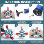 QDAN Dog Toys Soccer Ball with Straps, Outdoor Toys for Tug of War, Puppy Birthday Gifts, Dog Water Toy, Durable Balls for Small Dogs - Blue Red（5 Inch）