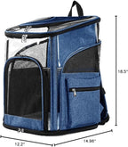 Cat Carrier Backpack for Small Medium Cats Dogs Backpack Puppies up to 26 Lbs, Excellent Visibility and Airflow,Lightweight and Portable Travel Pet Carrier Bag Foldable Design