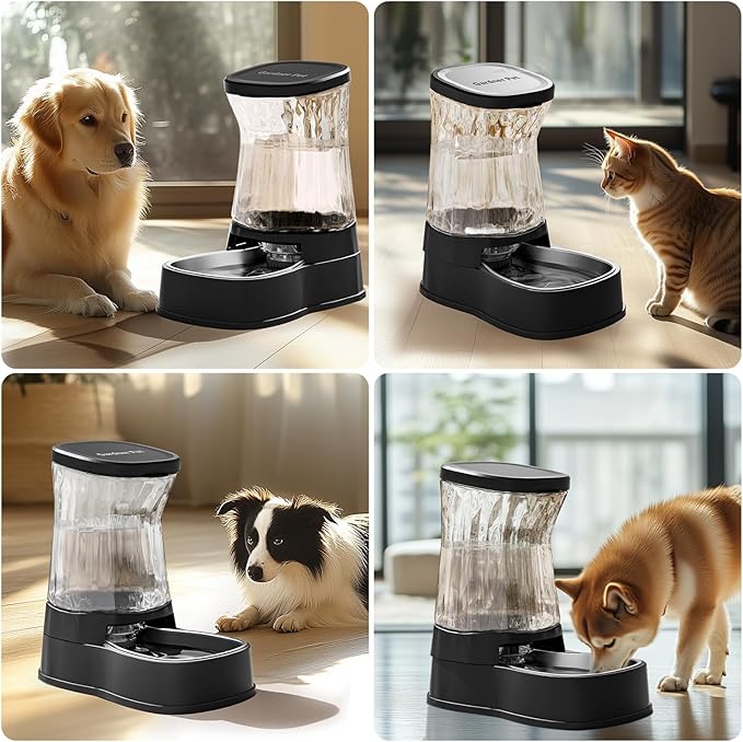 Gardner Pet Automatic Dog Water Dispenser Gravity Stainless Steel Water Waterer Feeder, Large Capacity Water Feeding Bowls for Medium & Large-Sized Dogs Cats Other Pets -(2.1 Gallon)