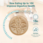 vancasso Ceramic Slow Feeder Dog Bowls, Puzzle Dog Food Bowls with Floral Maze, Anti -Slip Pet Food Dish for Large Breed, 3 Cups, Brown