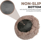 Whiskers & Friends Cat Bed, Cat Beds for Indoor Cats Washable, Orthopedic Soft Fluffy Round Calming Pet Bed for Small to Large Kitty Kittens & Dogs, Small Dog Beds & Furniture