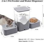 Pet Automatic Water Dispenser, 2.8L Water Dispenser with Stainless Steel Food Bowl, 2-in-1 Pet Feeder for Cats, Dogs, Rabbits