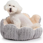 Hollypet Cozy Cat Beds for Indoor Cats - Cute Cactus Pet Bed, Fluffy Puppy Bed, Non-Slip Extra Small Dog Bed, Gray