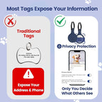 Dog ID Tag with QR Code & NFC, Silent Silicone Dog Name Tags Personalized for Pets- Scan QR for Instant Location Alert, Emergency Contact and Modifiable Pet Profile (Blue)