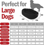 Majestic Pet 40 Inch Suede Calming Dog Bed Washable 40x29x9 (Inch) – Cozy Soft Round Donut Dog Bed with Spine Support for Dogs to Rest Their Head - Pet Bed Large – Black (2025)