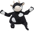 HuggleHounds Knottie Plush Dog Toy - Dog Stuffed Animal Toy, Squeaky Puppy Toys, for Small, Medium & Large Dogs, Durable Plush to Keep Them Busy - Angus Cow, Large