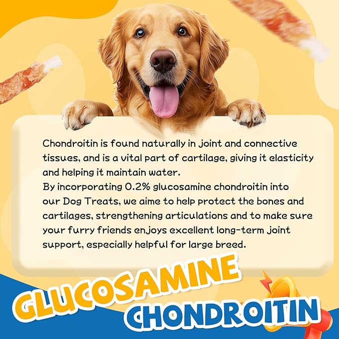 Gazeupon Chicken Wrapped Rawhide Dog Treats,Healthy Training Sticks, Teeth Cleaning Dog Chews w/Glucosamine Chondroitin