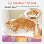 Cat Tree for Indoor Cats with Metal Frame Carpet Hammock, 32" Cute Cat Tower with Cozy Condo, Top Perch, Scratching Posts, and Replaceable Ball Toy, Pet Furniture for Small Cats & Kittens, Purple