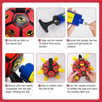 Dog Toys Soccer Ball with Straps, World Cup Interactive Dogs Toys for Tug of War, Yard Game, Water Toy, Herding Ball for Dogs, Durable Dog Balls with Skull Pattern for Puppy（6 Inch）