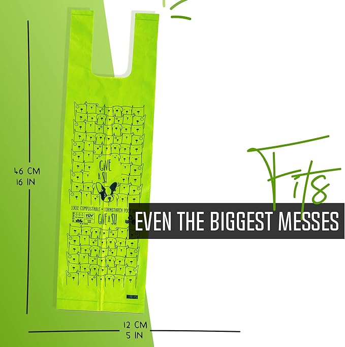 100% Certified Home Compostable Dog Poop Bags with Handles - 10% to Charity - ASTM D6400 & EN 13432 Compliant - 240 x Plant Based Compostable Poop Bags (20 Rolls)