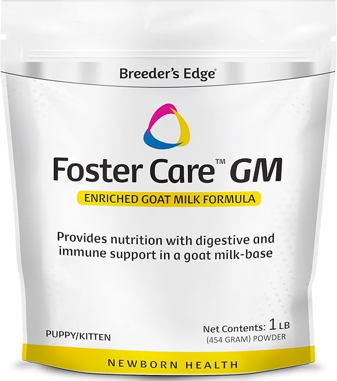 Breeder's Edge Foster Care GM - Goat Milk Based Powdered Milk Replacer - Puppies , Kittens , Cats & Dogs Formula - Easy Digestion - 1 lb