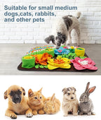 Snuffle Mat for Dogs, Pet Treats Feeding Mat, 20 x 20 inch for Medium & Large, Felt Wool Dog Feeding Mats for Slow Feed, Relieve Anxiety, with Anti-Slip Botton, Brown