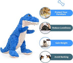 DODODOLA Dog Toys Dinosaur Dog Toy Blue Stuffed Animals Chew Toy Plush Squeaky Dog Birthday Toys for Small Large Big Dogs