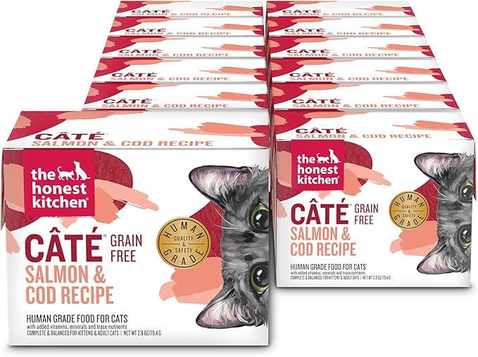The Honest Kitchen Câté™ Grain Free Salmon & Cod Pâté Wet Cat Food, 2.8 oz x12