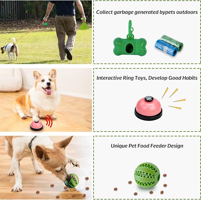20Pcs Puppy Chew Toys for Teething, Dog Chew Rope Toys, Pet Dog Toothbrush, Treat Balls, Plush Squeaky Toy for Small Medium Dogs with Basket