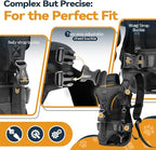 Dog Front Carrier Backpack, Legs Out Secure-Fit Pet Chest Carrier for Small Dogs (6-17 lbs), Adjustable Pet Carriers with Safety Belt, Hands Free Dog Backpack Carriers for Hiking Cycling (S, Black)